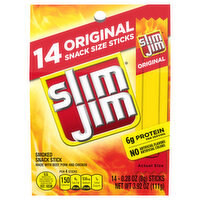 Slim Jim Snack Stick, Smoked, Original, Snack Size - 14 Each 