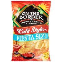 On the Border Tortilla Chips, Cafe Style, Fiesta Size - 15 Ounce 