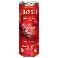 Odyssey Mushroom Elixir, Sparkling, Energy + Focus, Passion Fruit Orange/Guava