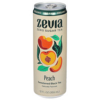 Zevia Black Tea, Organic, Sweetened, Peach - 12 Fluid ounce 