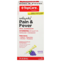 TopCare Pain & Fever, Oral Suspension, Infants', 160 mg, Grape Flavor