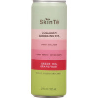 SkinTe Collagen Sparkling Tea, Green Tea Grapefruit - 12 Fluid ounce 