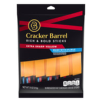 Cracker Barrel Reduced Fat Extra Sharp Cheddar Cheese Sticks with 2% Milk - 7.5 Ounce