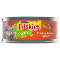 Friskies Pate Wet Cat Food, Chicken & Tuna Dinner - 5.5 Ounce 