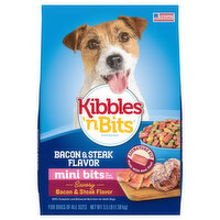 Kibbles 'n Bits Dog Food, Bacon & Steak Flavor, Mini Bits - 3.5 Pound 