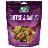 Fresh Gourmet Croutons, Cheese & Garlic - 5 Ounce