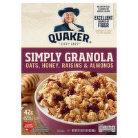 Quaker Simply Granola, Oats, Honey, Raisins & Almonds - 24.1 Ounce 