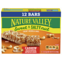 Nature Valley Granola Bars, Sweet & Salty Nut, Chewy, Cashew - 12 Each 