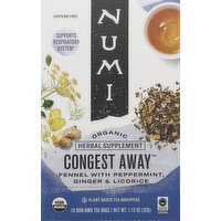 Numi Herbal Tea, Organic, Congest Away, Bags