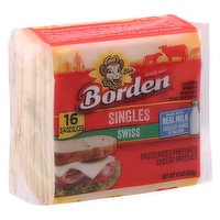 Borden Cheese, Swiss, Singles - 16 Each