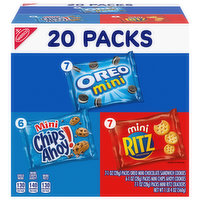 CHIPS AHOY!/OREO/RITZ Nabisco Sweet & Savory Mix Variety Pack, OREO Mini Cookies, CHIPS AHOY! Mini Cookies & RITZ Mini Crackers, 20 Snack Packs - 18.04 Ounce 