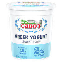 Cabot Yogurt, Plain, Greek, Lowfat, 2% Milkfat