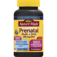 Nature Made Prenatal Multi + DHA, Softgels, Value Size - 90 Each 