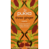 Pukka Herbal Tea, Organic, Three Ginger, Sachets - 20 Each 