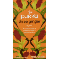 Pukka Herbal Tea, Organic, Three Ginger, Sachets