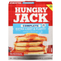 Hungry Jack Pancake & Waffle Mix, Complete, Extra Light & Fluffy - 32 Ounce 
