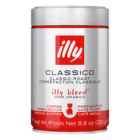 Illy Coffee, 100% Arabica, Ground, Classic Roast, Classico - 8.8 Ounce 