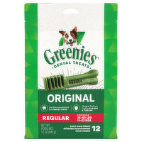 Greenies Dog Treats, Original, Regular, Dental Treats - 12 Each 