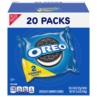 OREO OREO Chocolate Sandwich Cookies, 20 Snack Packs (2 Cookies Per Pack) - 15.6 Ounce 