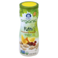 Gerber Puffs, Organic, Cranberry Orange - 1.48 Ounce