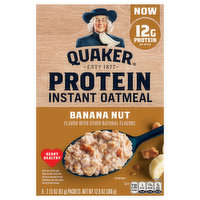 Quaker Instant Oatmeal, Banana Nut, Protein - 6 Each 