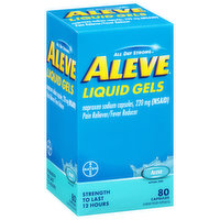 Aleve Pain Reliever/Fever Reducer, 220 mg, Liquid Gels, Capsules - 80 Each 