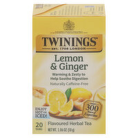 Twinings Herbal Tea, Lemon & Ginger, Tea Bags - 20 Each 