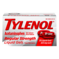 Tylenol Acetaminophen, Regular Strength, 325 mg, Liquid Gels - 20 Each