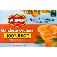 Del Monte Fruit Cup Snacks, Mandarin Oranges in 100% Juice, Family Pack