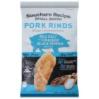 Southern Recipe Small Batch Pork Rinds, Sea Salt & Cracked Black Pepper Flavored - 4 Ounce 