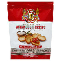 Boudin Sourdough Crisps, Sourdough, San Francisco, Sea Salt & Olive Oil - 6 Ounce 