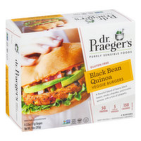 Dr. Praeger's Veggie Burgers, Gluten Free, Black Bean Quinoa - 4 Each 