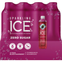 Sparkling Ice Sparkling Water, Zero Sugar, Black Raspberry, 12 Pack - 12 Each 