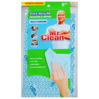 Mr. Clean Reusable Wipes, Premium, Multi-Purpose - 6 Each 