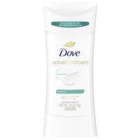 Dove Antiperspirant Deodorant, Advanced Care, Sensitive, Unscented, 72H - 2.6 Ounce 