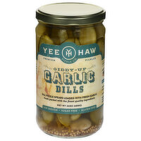 Yee-Haw Pickle Co. Pickles, Giddy-Up Garlic Dills, Premium - 24 Ounce 