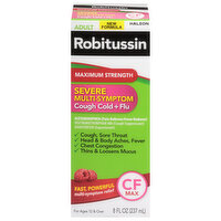 Robitussin Cough Cold + Flu, Maximum Strength, Severe, Multi-Symptom - 8 Fluid ounce 