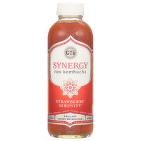 GT's Kombucha, Strawberry Serenity, Raw - 16 Ounce 