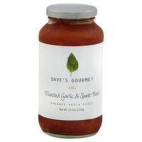 Dave's Gourmet Pasta Sauce, Organic, Roasted Garlic & Sweet Basil - 25.5 Ounce 