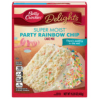 Betty Crocker Cake Mix, Party Rainbow Chip, Super Moist - 15.25 Ounce 