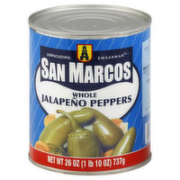 San Marcos Jalapeno Peppers, Whole - 26 Ounce 