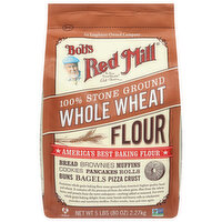 Bob's Red Mill Flour, Whole Wheat, 100% Stone Ground - 5 Pound 