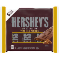 Hershey's Candy Bars, Milk Chocolate, with Whole Almonds, Full Size - 6 Each 