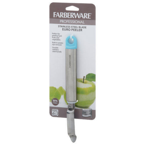 Farberware Professional Euro Vegetable Peeler with Built-in Eye Remover,  Black