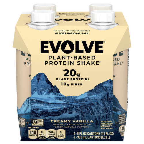 Evolve Protein Shake, Plant-Based, Creamy Vanilla