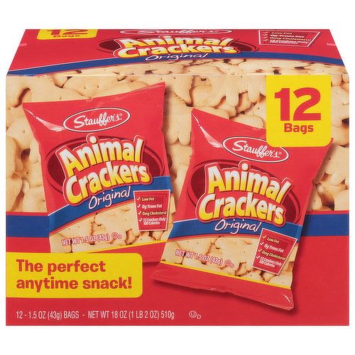 Stauffer's Animal Crackers Original 12pk, 1.5oz Bags