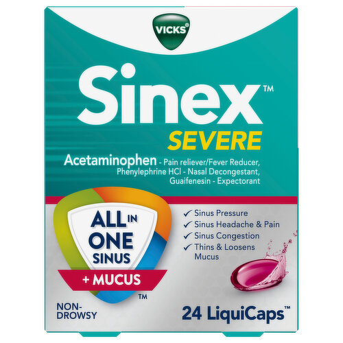 Vicks Acetaminophen, Severe, Non-Drowsy, LiquiCaps