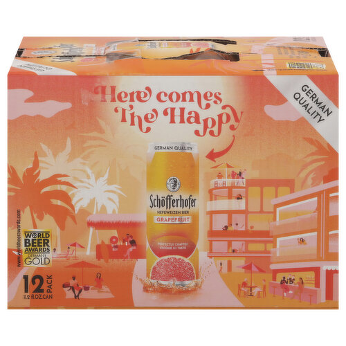 Schofferhofer Beer, Hefeweizen, Grapefruit, 12 Pack