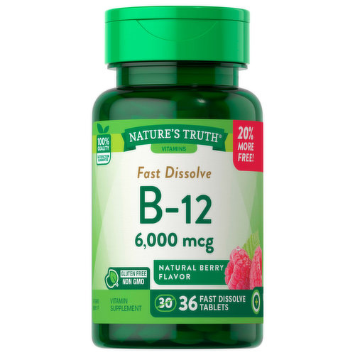 Natures Truth Vitamin B 12 6000 Mcg Tablets Natural Berry Flavor