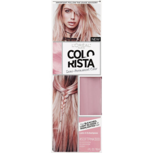 Colorista Hair Color, Semi-Permanent, Soft Pink 300